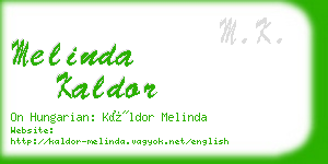 melinda kaldor business card